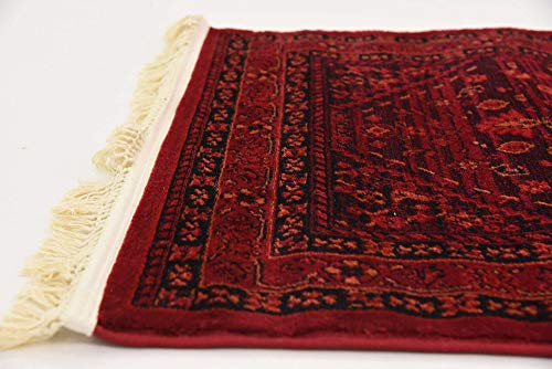 Unique Loom Tekke Collection Area Rug - Sheibani (2' 7" x 10' Runner, Red/ Black) - size: 2'7" x 10' (Runner)