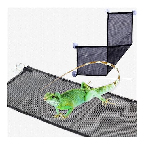 Bearded Dragon Lizard Hammock - Breathable Mesh Lounger Ladder Bearded Dragon, Reptile Hammock Accessories for Bearded Dragons Geckos Lizards - color: Green