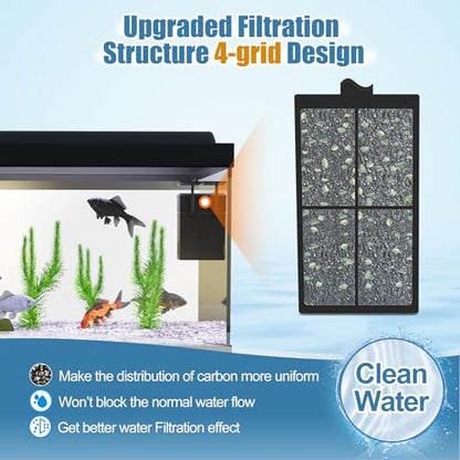 8 Pack PF-S Filter Cartridges Only Compatible with Silenstream PF10 Power Filters, Replacement Aquarium Carbon Cartridge with Zeolite, Size 5.5 in L x 3.1 in