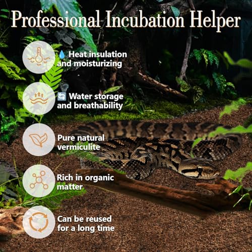 MAQIHAN 14OZ Vermiculite for Reptiles - Terrarium Substrate Bedding | Vermiculite Reptile Egg Incubation Soil for Bearded Dragon, Gecko, Hermit Crab, Snake, Tortoise, Turtle, Plants & Terrarium