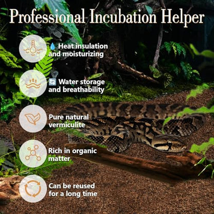 MAQIHAN 14OZ Vermiculite for Reptiles - Terrarium Substrate Bedding | Vermiculite Reptile Egg Incubation Soil for Bearded Dragon, Gecko, Hermit Crab, Snake, Tortoise, Turtle, Plants & Terrarium