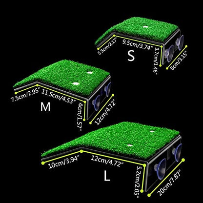 Turtle Basking Platform,Tortoise Ramp Reptile Ladder Resting Terrace Fish Tank Aquarium Turtle Dock Floating Décor for Small Reptile Frog Terrapin(L) - size: Large