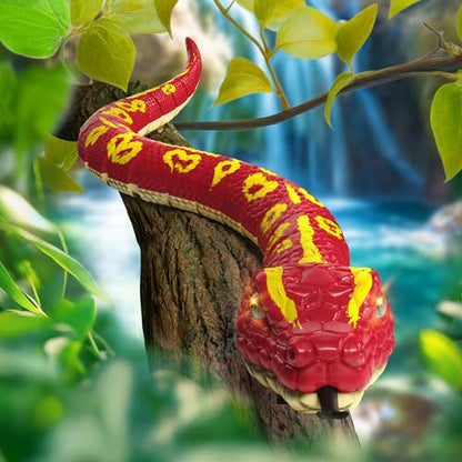 Terra by Battat — Giant RC Red Snake 30-Inch Remote Control Reptile | Realistic red python with LED eyes, flickering tongue and S-shaped slither for pretend play; kids 5+ years - style: Giant Anaconda