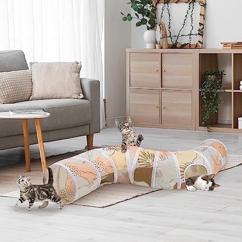 Glittme Cat Tunnel, Cat Tunnels for Indoor Cats, S-Shape Cats Cave with Cat Toys, Foldable Cat Tubes and Tunnels for Cats, Rabbit, Puppy, Guinea Pig | Interactive Bunny Tunnel And Cat Tubes With Crinkle Sounds. Ideal For Kittens, Ferrets And Small Pets To