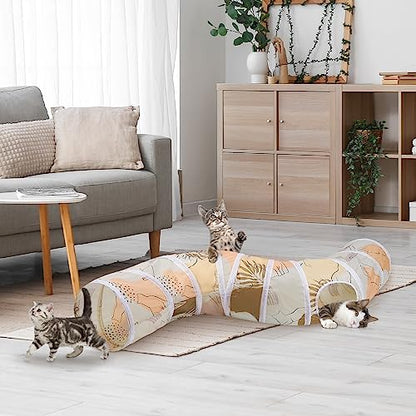 Glittme Cat Tunnel, Cat Tunnels for Indoor Cats, S-Shape Cats Cave with Cat Toys, Foldable Cat Tubes and Tunnels for Cats, Rabbit, Puppy, Guinea Pig | Interactive Bunny Tunnel And Cat Tubes With Crinkle Sounds. Ideal For Kittens, Ferrets And Small Pets To
