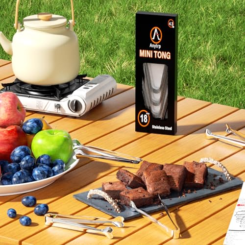 Mini Serving Tongs, Anytrp 18-Packs Stainless Steel Sugar Tongs, 4.3inch Ice Tongs Kitchen Appetizers Tongs for Coffee Bar, Tea Party, Desserts Party, Sugar and Ice Bucket - color: Silver, size: 4.3inch