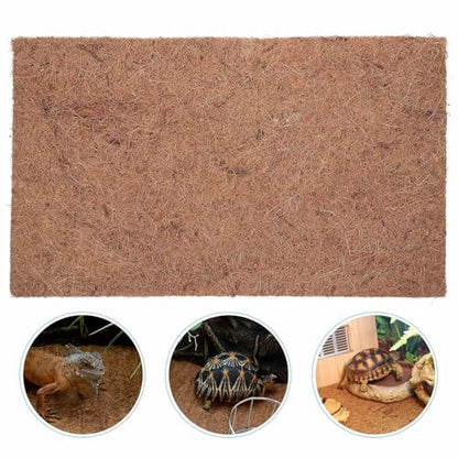 Mikikit Reptile Carpet Mat for Home Breeding and Pet Stores and Safe Material 4pcs Natural Coconuts Fiber Liner Enhanced Protection for Bearded Dragon and Lizard Tanks