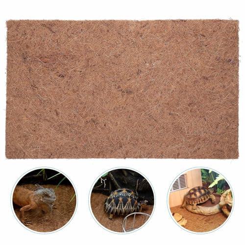Homoyoyo 4pcs Natural Coconut Fiber Reptile Carpet Liner Mat for Bearded Dragon and Snake Tank, Soft and Comfortable Substrate for Home Breeding and Pet Stores