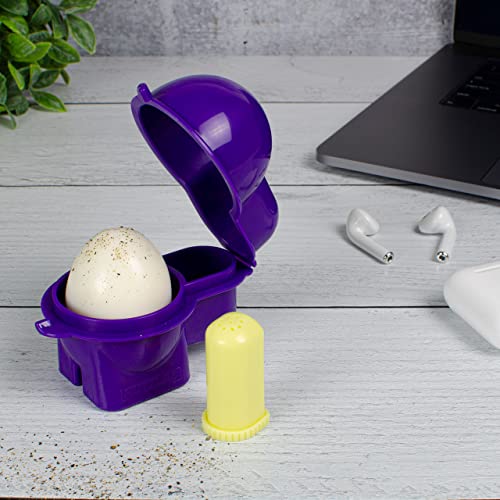 Hutzler Egg To-Go Container with Salt Shaker, Purple, Egg To-Go, Purple - color: Egg To-Go, Purple