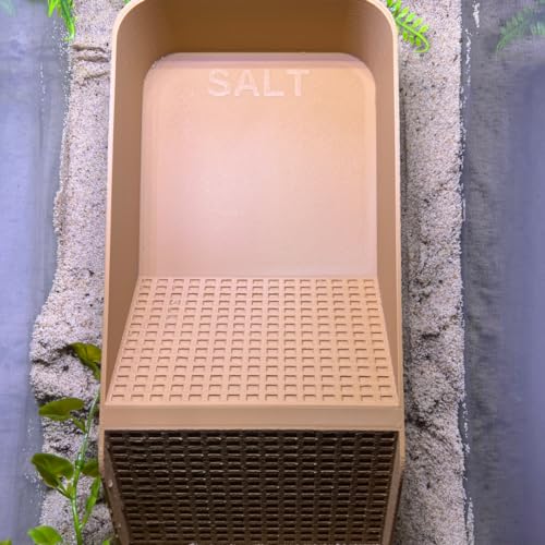 Hermit Crab, Lizard, Turtle, Amphibian XL Watering Pool | Platform Pool Accessory with Access Ramp for Pet Habitats | 9.75" x 5" | Made in USA (X-Large) (Salt Only, Tan) - color: Salt Only, Tan