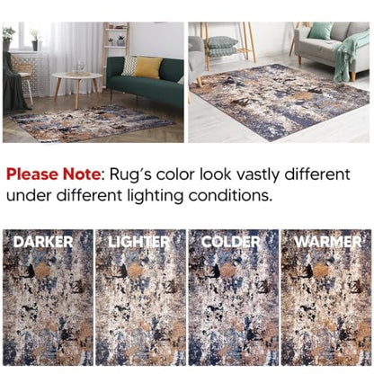 Keen Home Design Runner Rugs - 32"x91" Non-Shedding, Thick Pile Abstract Rugs for Kitchen, Living Room, Bedroom, Dining Room, Entryway - Size: 2'8" x 7'7", Skies Multi - color: Skies Multi, size: 2'8" x 7'7" (Runner)