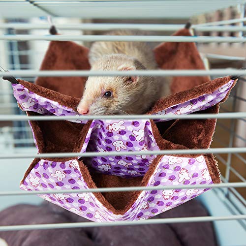 Weewooday 3 Pcs Rat Hammock 3 Tier Ferret Hammock Blue Purple Green | Cage Hanging Bed Cage Accessories for Pet Guinea Pig Hamster Parrot Sugar Glider Ferrets Rat Chinchilla Playing Sleeping - color: Blue, purple, green