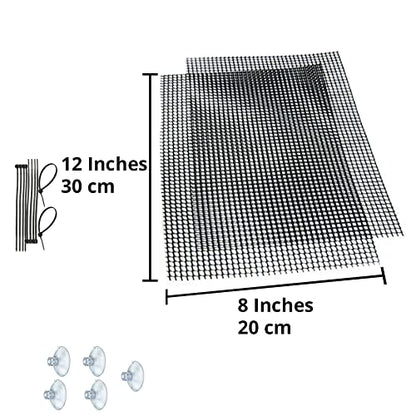 Luffy Decorative Aquatic Moss Wall, 2 Plastic Floor Wire Mesh Sheets, Air Vent Screens, Aquarium Plant Accessory for Seaweed, Net Pad for DIY Projects, Carpet for Fish Tank, 12 x 8 Inches