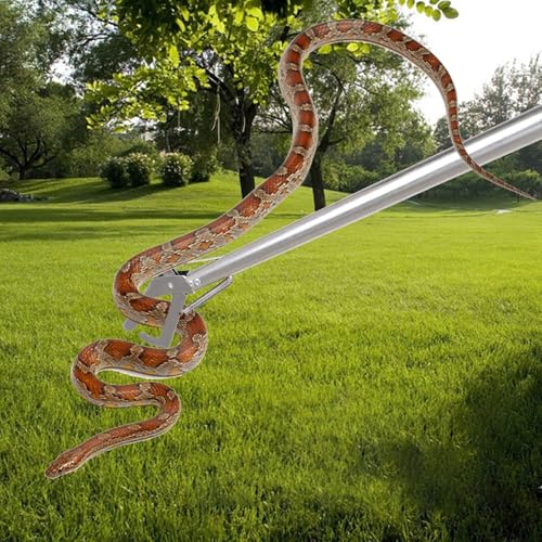weilaike 47.3" Snake Grabber Tool, Collapsible 2 Sections Snake Stick, Snake Tongs Only 24 in After Folding, Can Also Be Used as Reptile Tongs and Snake Hook