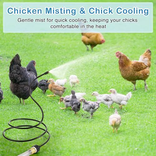 2 Pack Misters for Outside Patio, 60 Inch Flexible Hose Mister Cooling Stand Portable Water Misting for Cooling Outdoor, Mist System for Garden, Backyard, Bird Bath, Chicken Coop Water Mist (Black)