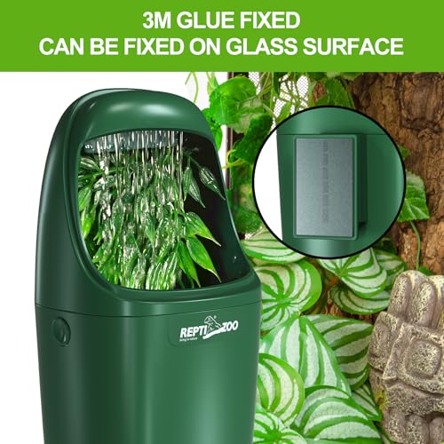 REPTIZOO Reptile Waterfall Automatic Reptile Drinking Fountain Water Dispenser, Chameleon Water Fountain Water Dripper for Bearded Dragon Iguana Frog Gecko
