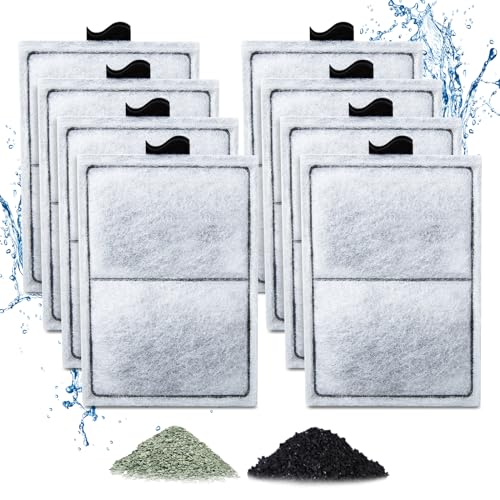 8 Pack PF-L Filter Cartridges Compatible with Top Fin Silenstream PF20, PF30, PF40 and PF75 Power Filters, Remplacement Aquarium Carbon Cartridge with Zeolite