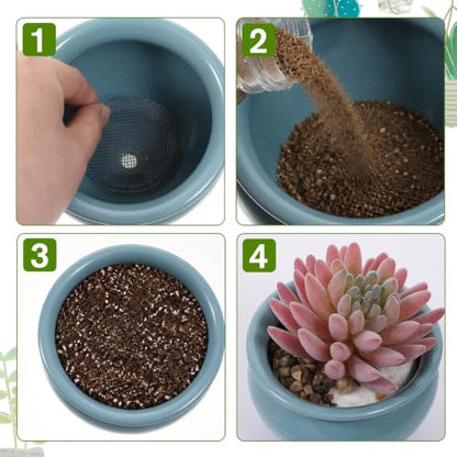 150PCS Plant Pot Drainage Hole Screens, Plant Pot Hole Mesh Pads Round Flower Pots Drainage Covers Prevent Soil Loss Bonsai Bottom Grid Mat for Succulents Bonsai, Indoor Plants & Repotting(2/3/4 Inch)