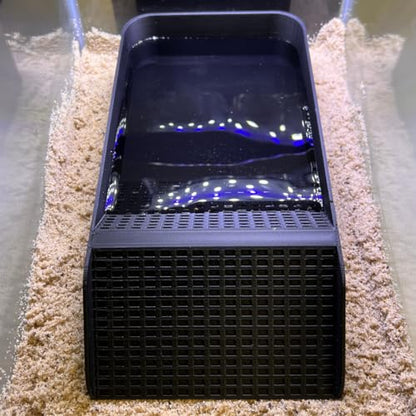 Hermit Crab, Lizard, Turtle, Amphibian XL Watering Pool | Platform Pool Accessory with Access Ramp for Pet Habitats | 9.75" x 5" | Made in USA (X-Large) (Fresh Only, Black) - color: Fresh Only, Black