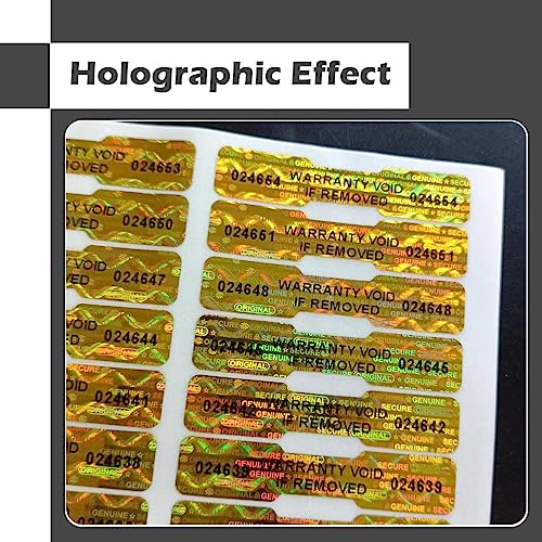 620pcs Bone Shape Tamper Proof Hologram Stickers Honeycomb Bottom Genuine Warranty Void Seal Labels tamepr evident Labels (2x0.4inch,Gold)
