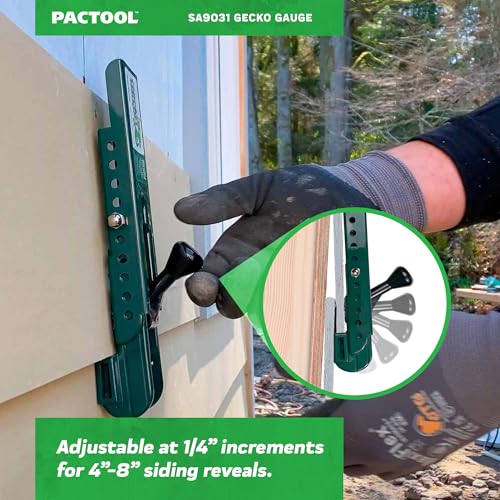 PacTool Gecko Gauge Kit w/Pouch - Fiber Cement Siding & Hardie HZ6 | For 5/16" fiber cement siding including James Hardie HZ5. Lap siding gauge with mounting clips & storage pouch included. - size: "5/16” Thickness for Hardie Siding with Pouch, style: STA