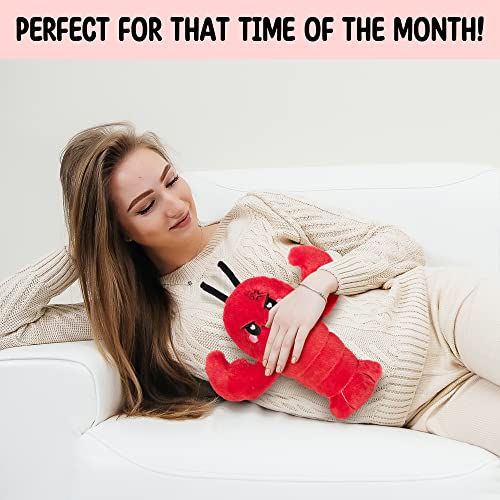 Crustacean Microwavable Unscented Heating Pad for Women - Warm Cozy Plush Heatable Stuffed Toy Animal - Hot and Cold Heat Bag Gift for Women and Girls Red - style: Angry Crustacean