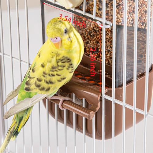 Automatic Bird Feeder for Cage No Mess Bird Feeder Water Dispenser Set | Acrylic Parrot Food Container Drinker Cage Accessories for Parakeet Canary Finch Cockatiel Lovebirds - color: Green + Blue