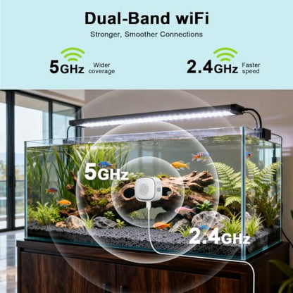 2K AI Reptile & Aquarium Camera with Wide-Angle Lens | 2.4G&5GHz WiFi, 24/7 Recording, Anti-Glare & No Reflection for Fish Tank Terrarium Lizard Snake Pet