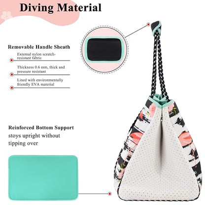 Hibala Neoprene Multipurpose Beach Bag,Gym/Travel/Pool Bag,Tote For Women&Men - color: Flamingo