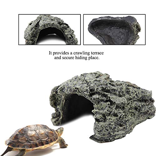 Maxmartt Small Turtle Hiding Cave Stone Shelter for Reptile Turtle Frog Zoo Aquarium Decoration