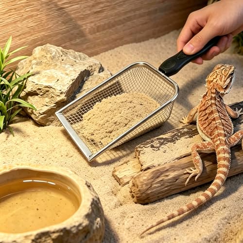 4 Pack Chicken Poop Scooper, 4" Metal Mesh Shovel | 2.0mm/2.8mm/3.8mm/5mm Holes, Chicken Coop Rake for Sand Litter, Suitable for Chickens, Cats, Rabbits, Hamsters & Reptiles - size: 4" 4 Set