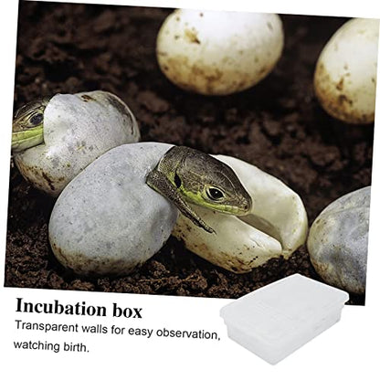 VOSAREA Hatching Incubation Box for Reptiles Plastic Egg Incubator Tray for Lizards Snakes Turtles Practical Breeding Hatchery Ventilation and Suction Cups