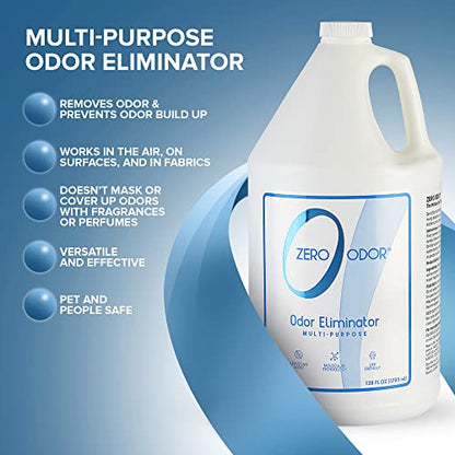 Zero Odor Multi-Purpose Odor Eliminator, Air and Surface Odor Remover for Home, Bathroom, Kitchen, and Closet, Refill, 128 oz - size: 128 Fl Oz (Pack of 1)