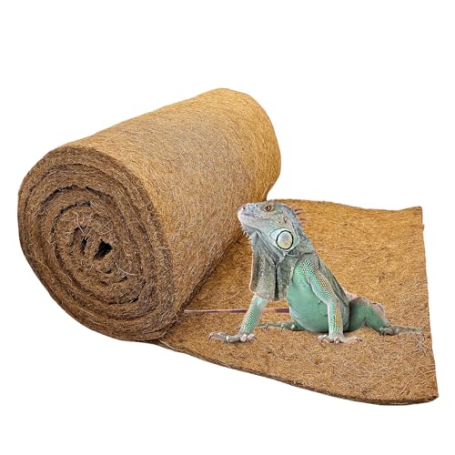 Hamiledyi 157x15.7in Reptile Carpet Coconut Fiber Substrate Large Coco Liner Roll Lizard Cage Mat Natural Coco Fiber Bedding for Bearded Dragon Turtles Iguana Tortoise Pad Garden Decoration - size: 15.7x157Inch