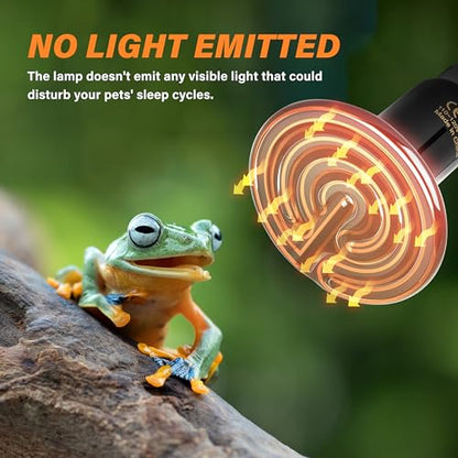 Simple Deluxe 150W Ceramic Heat Emitter Reptile Heat Lamp Bulb No Light Emitting Brooder Coop Heater for Amphibian Pet & Incubating Chicken, 2 Pack | No Light Emitting, Brooder Coop Heater, For Amphibian Pet, Incubating Chicken - size: 150W *2, style: D-7