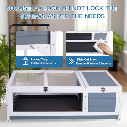 Tortoise Enclosure Turtle Cage Indoor Reptile for Small Animals Lizards