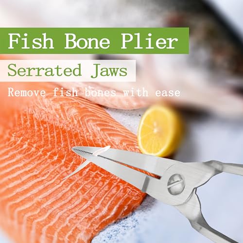 Fish Bone Pliers/Tweezers 304 Food Grade Stainless Steel Deboning Tool Kit for All Kinds of Fish（3 Pack）