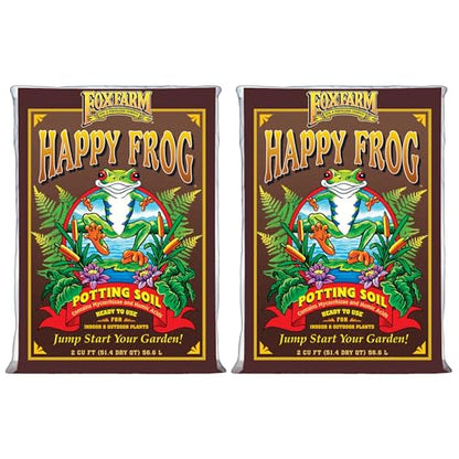 FoxFarm Happy Frog Potting Soil, 2cu ft (Pack of 2) - for Indoor/Outdoor Container Plants - Contains Mycorrhizae and Humic Acids - size: 2 Cu Ft (2 Pack)