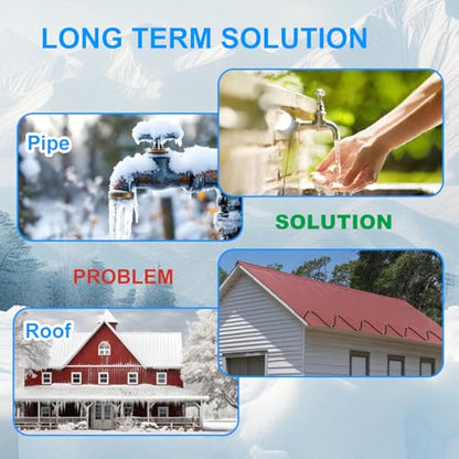 6FT Self-Regulating Heating Cable, 120V Corrosion Resistant | Fluoropolymer Heat Cable for Sewage Pipes, Wastewater Systems and Sump Pumps, Provides Freeze Protection in Cold Weather - style: 6FT