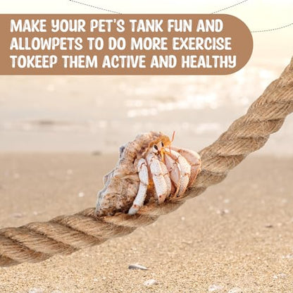 Hermit Crab Toys Hermit Crab Climbing Jute Rope Ladder with Hooks Reptile Tank Terrarium Accessories Habitat Decor for Lizards Geckos Snakes(1 Pcs,23.6 Inch) - size: 23.6 Inch