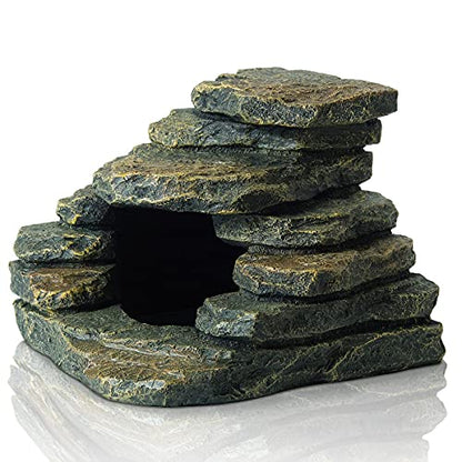 Aquarium Ornaments, Aquarium Mini Skull Skeleton/Aquarium Mini Castle/Aquarium Hippon Cave/Aquarium Rock Stone Cave Decoration, Fish Tank Decoration Landscape Hiding House (Rock Cave)
