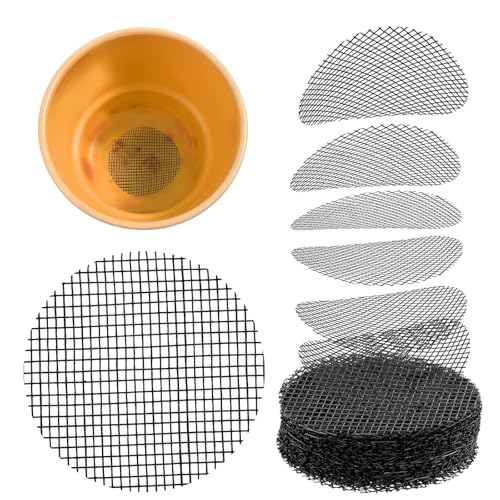 Amaxiu 120Pcs Plant Pots Hole Mesh Pad, 2 in Round Flower Pot Drainage | Mesh Mats Bonsai Potting, Eye Mesh Mats, Barrier for Gardening to Prevent Soil, Leaking Horticultural Enthusiasts