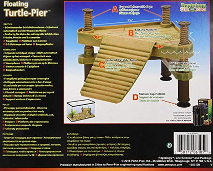 Penn-Plax Reptology Floating Turtle Pier and Basking Platform – Decorative, Functional, and Naturally Inspired – Small - style: Turtle Pier - Small
