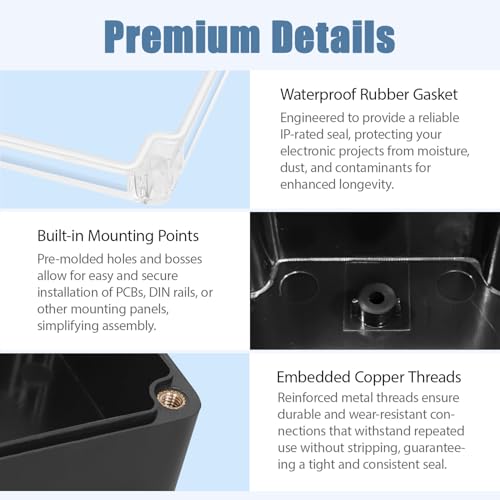 Junction Box with Clear Cover IP65 Waterproof Project Box Dustproof ABS Plastic Electrical Project Boxes Universal Enclosure, Black 4.5"x 3.5"x 2.1"(115x90x55mm)(Pack of 2) - color: 2 packs, size: 4.5"x 3.5"x 2.1"