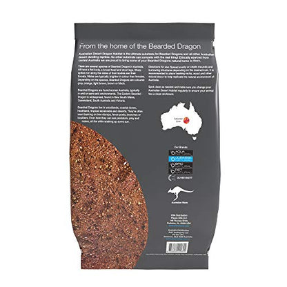 Jurassic Natural Australian Desert Dragon Habitat Substrate, Red, 20lb | For Bearded Dragons and Other Lizards - color: Red, size: 20lb