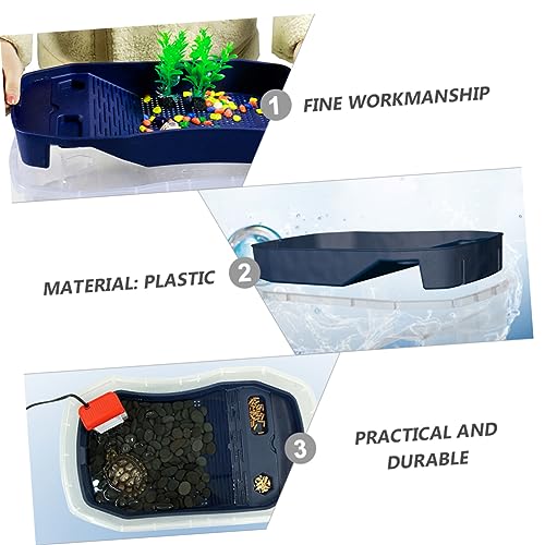 Abaodam 1Pc Tortoise Tortoise Breeding Case with Drying Platform Turtle Tank for Water and Land Use for Aquatic Pets Like Turtles Frogs and Lizards