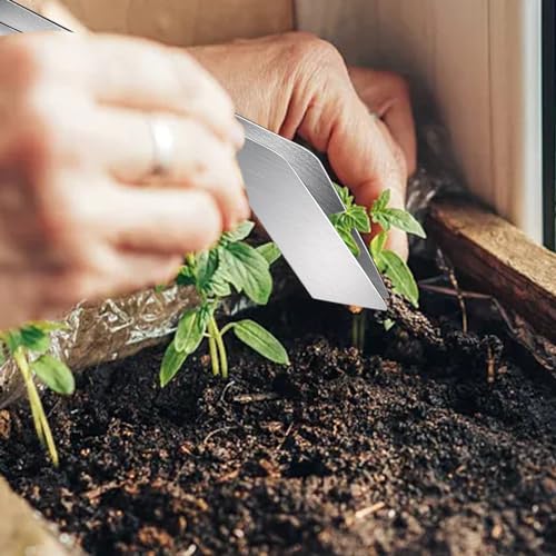Seedling Transplant Tongs- Stainless Steel Gardening Transplant Tongs- Seedling Transplant Pliers Reptile Feeding Tweezers Long Handle for Reducing Root Damage (A, One Size) - color: A