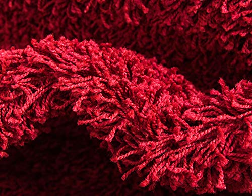 Unique Loom Solid Shag Collection Area Rug (2' 2" x 3' 1" Rectangle, Cherry Red) - color: Cherry Red, size: 2'2" x 3'1" (Rectangular)