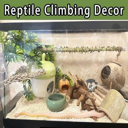 Snake Climbing Stick is Suitable for Ball Python Lizard Tarantula Snake Hermit Crab Leopard Gecko Tree Frog Climber Accessory Terrarium Habitat Decoration (L(26.3inch-43.7inch))
