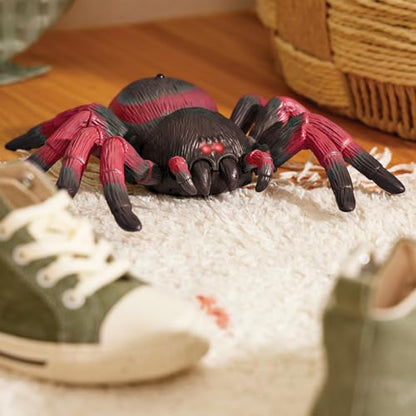 Terra by Battat RC Spider Tarantula with Infrared Remote, LED Eyes, Animals | Realistic tarantula toy with LED eyes, 1 spider and 1 remote control, moves left right forward and spins, Animals, 6+ Years - style: Spider (Red)